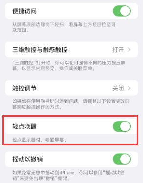 呼图壁苹果授权维修站分享iPhone轻点无法唤醒怎么办 